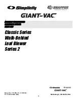 Preview for 16 page of Giant-Vac Classic Series Walk-Behind Leaf Blower Series 2 Assembly Instructions Operator'S Manual