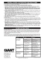 Preview for 2 page of Giant 22910AR-22913AR Installation & Operating Instructions