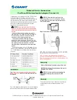 Preview for 1 page of Giant AVAIL ADVANCED - TECHNICAL SERVICE V1.0 Technical Service Instruction