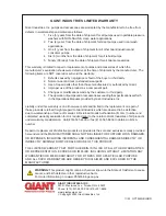 Предварительный просмотр 12 страницы Giant GP7522GB Operating Instructions/ Repair And Service Manual