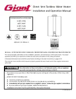 Предварительный просмотр 1 страницы Giant UGTC-152N Installation And Operation Manual