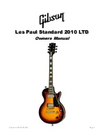 Gibson 2010 Les Paul Standard LTD ED Owner'S Manual preview