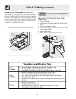 Preview for 16 page of Gibson 240435506 (0408) Use And Care Manual