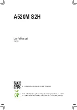 GIGA-BYTE TECHNOLOGY A520M S2H User Manual предпросмотр