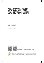 GIGA-BYTE TECHNOLOGY GA-H270N-WIFI User Manual предпросмотр