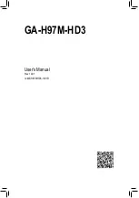 Предварительный просмотр 1 страницы GIGA-BYTE TECHNOLOGY GA-H97M-HD3 User Manual