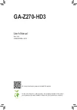 Предварительный просмотр 1 страницы GIGA-BYTE TECHNOLOGY GA-Z270-HD3 User Manual