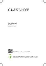 Предварительный просмотр 1 страницы GIGA-BYTE TECHNOLOGY GA-Z270-HD3P User Manual