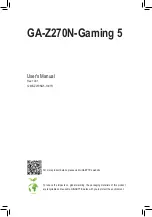 Предварительный просмотр 1 страницы GIGA-BYTE TECHNOLOGY GA-Z270N-Gaming 5 User Manual