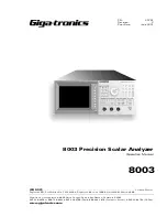 Предварительный просмотр 1 страницы Giga-tronics 8003 Operation Manual