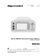 Preview for 1 page of Giga-tronics 8650A Series Operation Manual