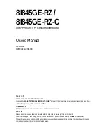 Preview for 1 page of Gigabyte 8I845GE-RZ User Manual