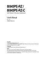 Preview for 1 page of Gigabyte 8I845PE-RZ User Manual