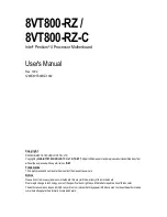 Preview for 1 page of Gigabyte 8VT800-RZ User Manual