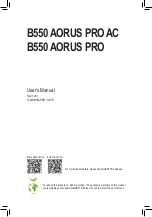 Gigabyte B550 AORUS PRO User Manual preview