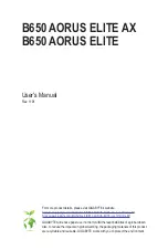 Preview for 1 page of Gigabyte B650 AORUS ELITE AX User Manual