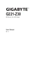 Предварительный просмотр 1 страницы Gigabyte G221-Z30 User Manual