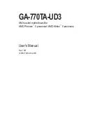 Preview for 1 page of Gigabyte GA-770TA-UD3 User Manual