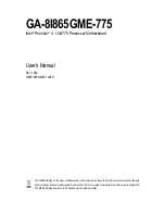 Preview for 1 page of Gigabyte GA-8I865GME-775 User Manual