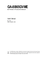 Preview for 1 page of Gigabyte GA-8I865GVME User Manual