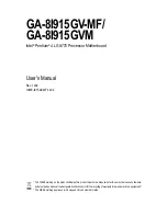 Gigabyte GA-8I915GV-M User Manual preview