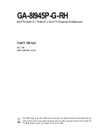 Preview for 1 page of Gigabyte GA-8I945P-G-RH User Manual