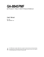 Preview for 1 page of Gigabyte GA-8I945PMF User Manual