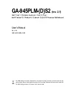 Preview for 1 page of Gigabyte GA-945PLM-(D)S2 User Manual