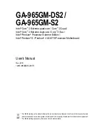 Gigabyte GA-965GM-DS2 User Manual preview