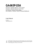 Предварительный просмотр 1 страницы Gigabyte GA-965P-DS4 User Manual