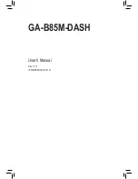 Preview for 1 page of Gigabyte GA-B85M-DASH User Manual