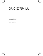 Предварительный просмотр 1 страницы Gigabyte GA-C1037UN-LA User Manual