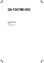 Gigabyte GA-F2A78M-HD2 User Manual preview