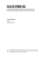 Gigabyte GA-G31MX-S2 User Manual preview
