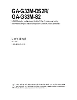 Preview for 1 page of Gigabyte GA-G33M-DS2R User Manual