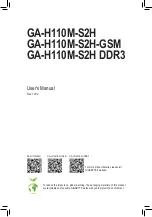 Preview for 1 page of Gigabyte GA-H110M-S2H User Manual