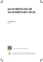 Предварительный просмотр 1 страницы Gigabyte GA-H310MSTX-HD3-CM User Manual