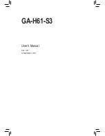 Gigabyte GA-H61-S3 User Manual preview