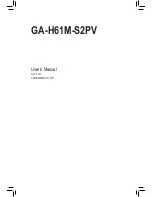 Preview for 1 page of Gigabyte GA-H61M-S2PV User Manual