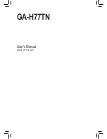 Preview for 1 page of Gigabyte GA-H77TN User Manual