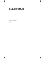 Preview for 1 page of Gigabyte GA-H81M-H User Manual