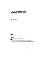 Preview for 1 page of Gigabyte GA-K8NNXP-940 User Manual