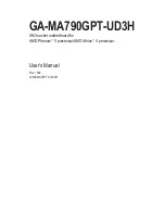 Gigabyte GA-MA790GPT-UD3H User Manual preview