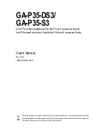 Preview for 1 page of Gigabyte GA-P35-DS3 User Manual