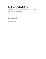 Preview for 1 page of Gigabyte GA-P55A-UD5 User Manual