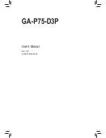 Preview for 1 page of Gigabyte GA-P75-D3P User Manual