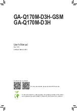 Preview for 1 page of Gigabyte GA-Q170M-D3H User Manual