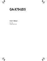 Preview for 1 page of Gigabyte GA-X79-UD5 User Manual