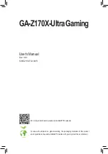 Gigabyte GA-Z170X-Ultra Gaming User Manual preview