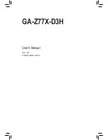 Предварительный просмотр 1 страницы Gigabyte GA-Z77X-D3H User's manual User Manual